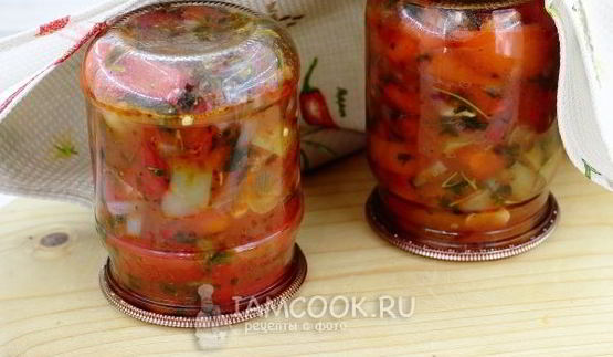 лечо из перца, помидоров и лука