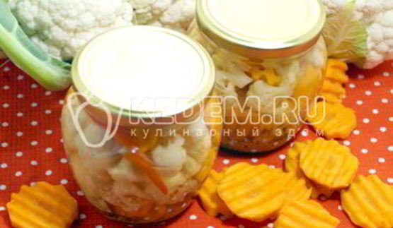 маринованная цветная капуста с морковью
