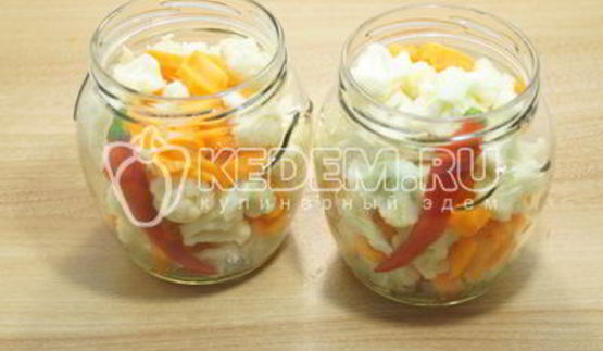 маринованная цветная капуста с морковью