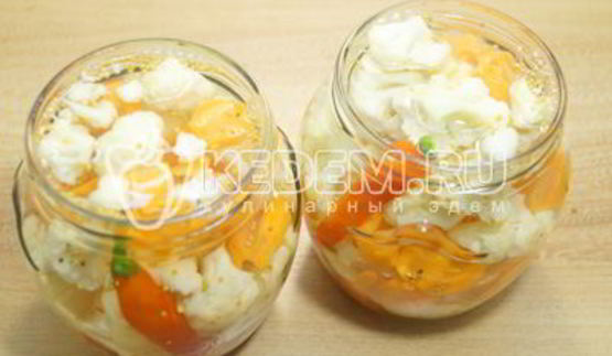 маринованная цветная капуста с морковью