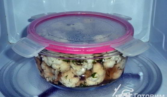 маринованная цветная капуста в микроволновке