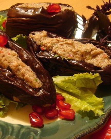 Рецепт маринованных баклажанов с ореховой начинкой