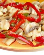 Маринованные шампиньоны со сладким перцем