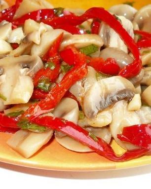 Маринованные шампиньоны со сладким перцем