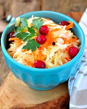 Капуста горячим рассолом с уксусом