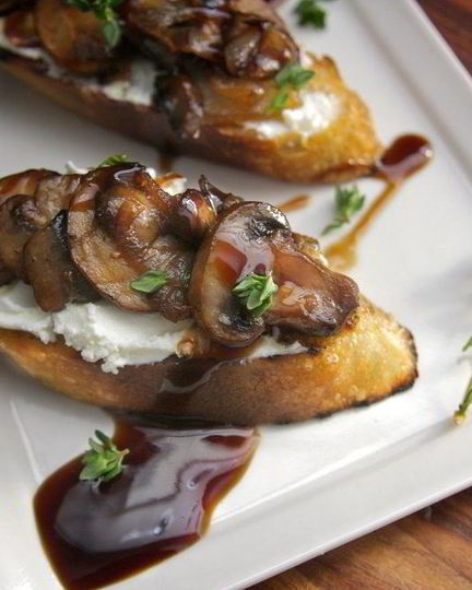 Рецепт брускетты с грибами