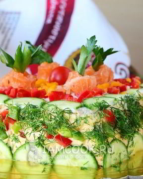 Бутербродный торт Праздничный