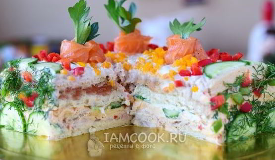 бутербродный торт праздничный
