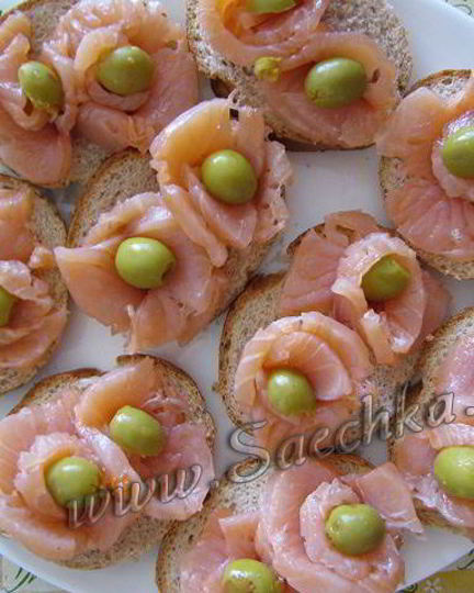 Рецепт бутербродов с красной рыбой