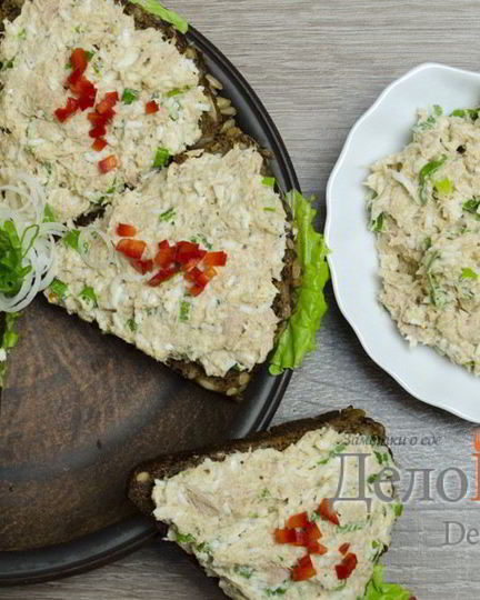 Рецепт бутербродов с тунцом, яйцом и зеленым луком