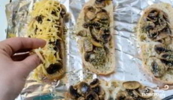 запеченные бутерброды с грибами