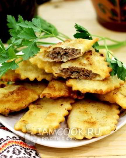 Рецепт чебуреков из заварного теста