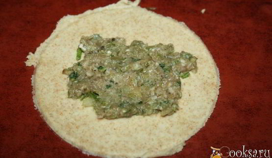 цельнозерновые чебуреки с начинкой из говядины и шампиньонов