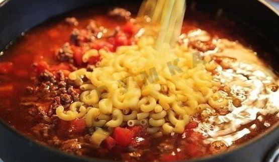 макароны чизбургер