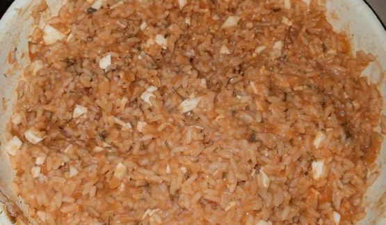 фаршированные кальмары с рисом и яйцом