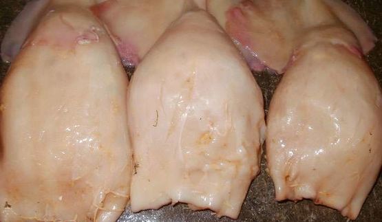 фаршированные кальмары с рисом и яйцом