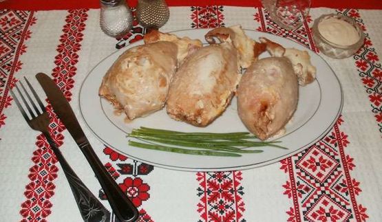 фаршированные кальмары с рисом и яйцом