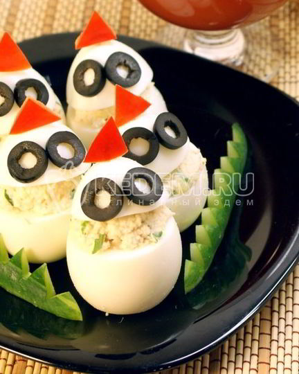 Рецепт фаршированных яиц привидения