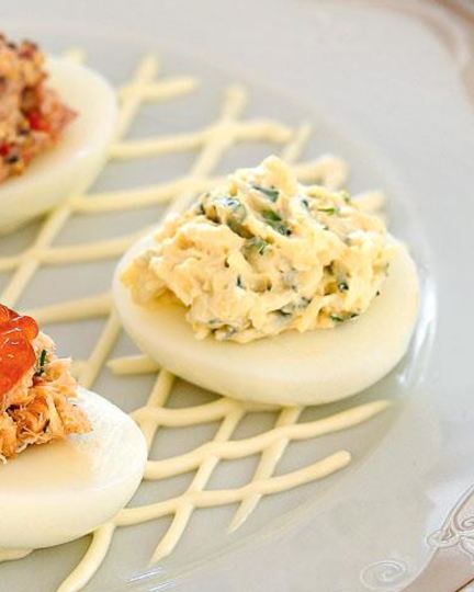 Рецепт фаршированных яиц с тремя начинками