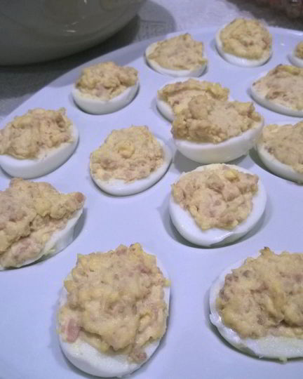 Рецепт яиц фаршированных консервой