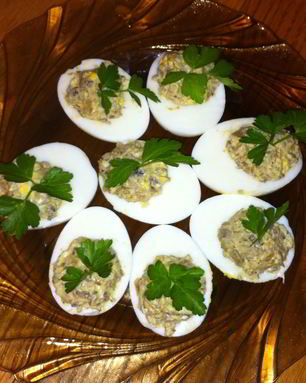 Яйца фаршированные куриной печенью