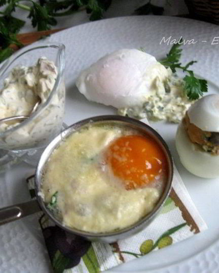 Рецепт яйца пашот, кокот и фаршированное