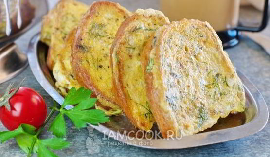 гренки из белого хлеба с яйцом