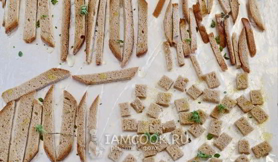 гренки из черного хлеба в духовке