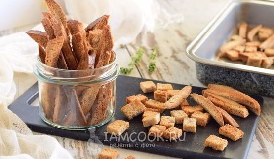 гренки из черного хлеба в духовке