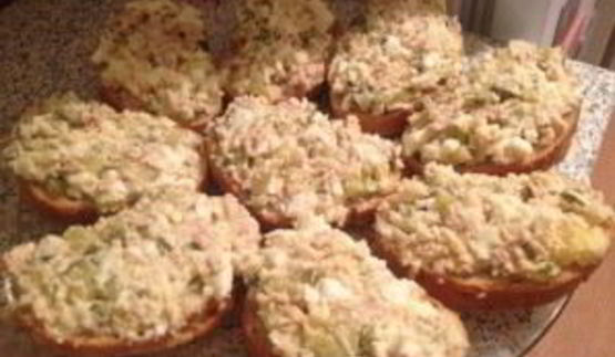 гренки с печенью трески