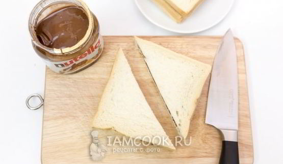 гренки с шоколадно-ореховой пастой