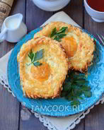 Гренки с сыром и яйцом в духовке