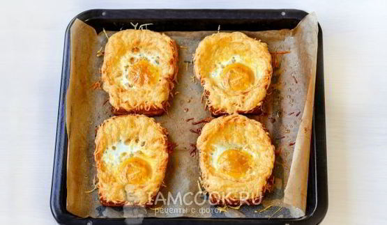 гренки с сыром и яйцом в духовке