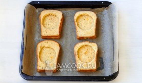 гренки с сыром и яйцом в духовке