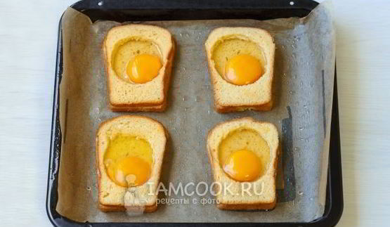 гренки с сыром и яйцом в духовке