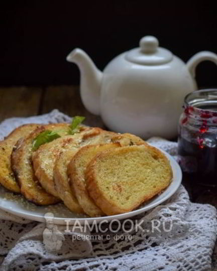 Рецепт сладких гренков из батона с молоком и яйцом