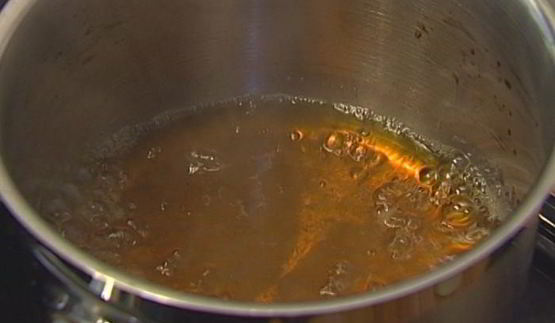 сладкие гренки с томлеными персиками