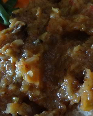 Икра кабачковая с карамелизированным луком в глазури из бальзамического уксуса