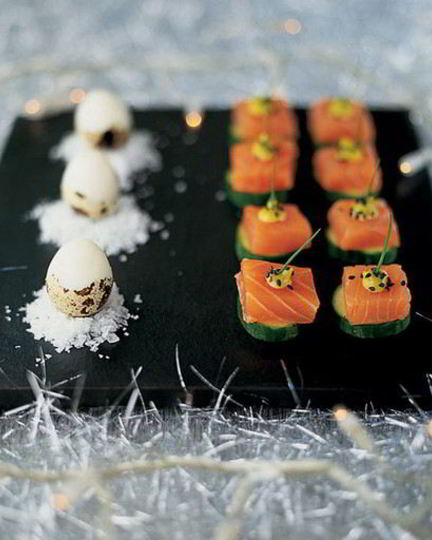 Рецепт канапе из семги с огурцом