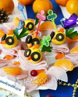 Канапе новогоднее Цыплята