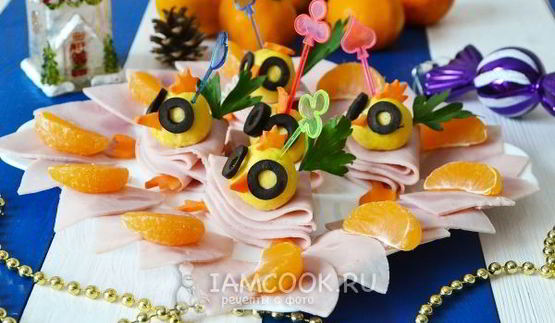 канапе новогоднее цыплята