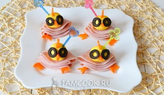 канапе новогоднее цыплята