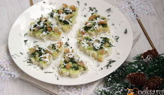 канапе новогодние елочки