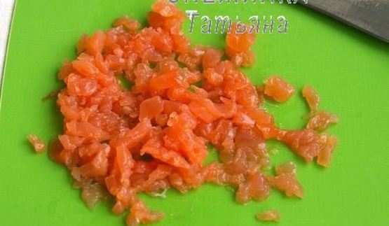 канапе с красной рыбой снежинки