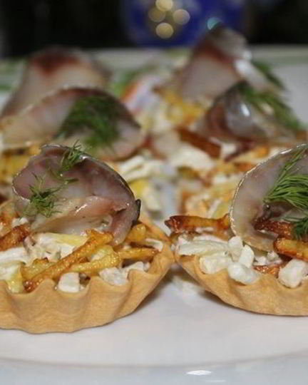 Рецепт канапе с сельдью