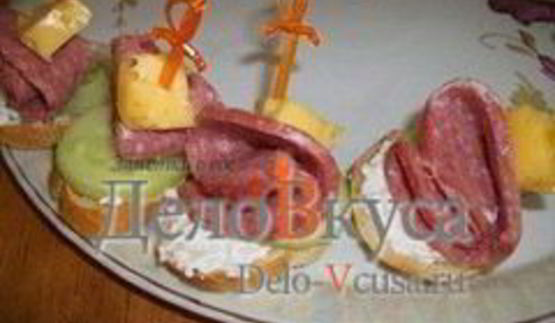 канапе с закуской из творога