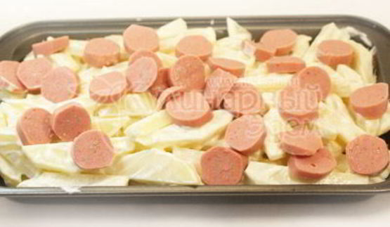 картофель и сосиски