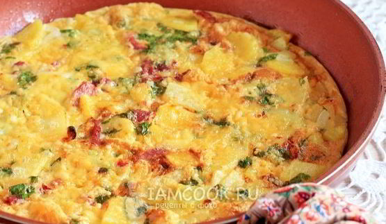 фриттата с картофелем и ветчиной