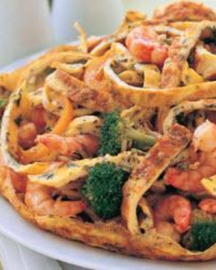 Рецепт китайского омлета фу-юнг с креветками и овощами