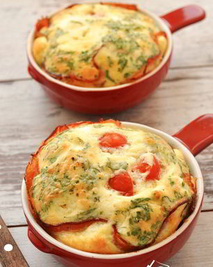 Омлет с беконом в порционных формочках